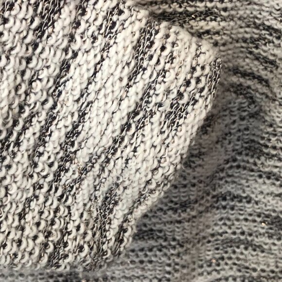 Maison Jules Long Sleeve Scoop Neck Gray/White Metallic Thread Knit Dress Size L - Picture 7 of 13